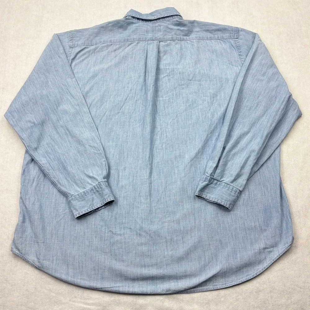 Polo Ralph Lauren Shirt Mens 2XB Blue Chambray Button Down Long Sleeve